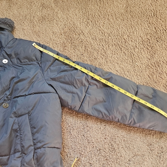 UGG Women's Patricia Sherpa Lined Puffer Jacket Blue Size XS Cropped Hip Length - Picture 3 of 9